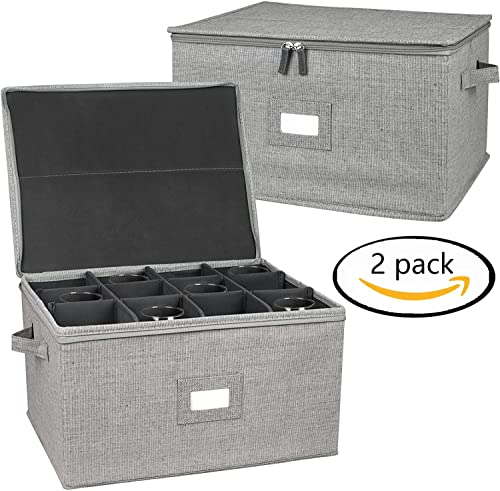 Vtvt Wine Glass Storage Container Stemware, Holds 12 Red Or White Wine Glasses, And Crystal Glassware Hard Shell Moving Box With Hard Top And Sides (Set Of 2) #TOP1