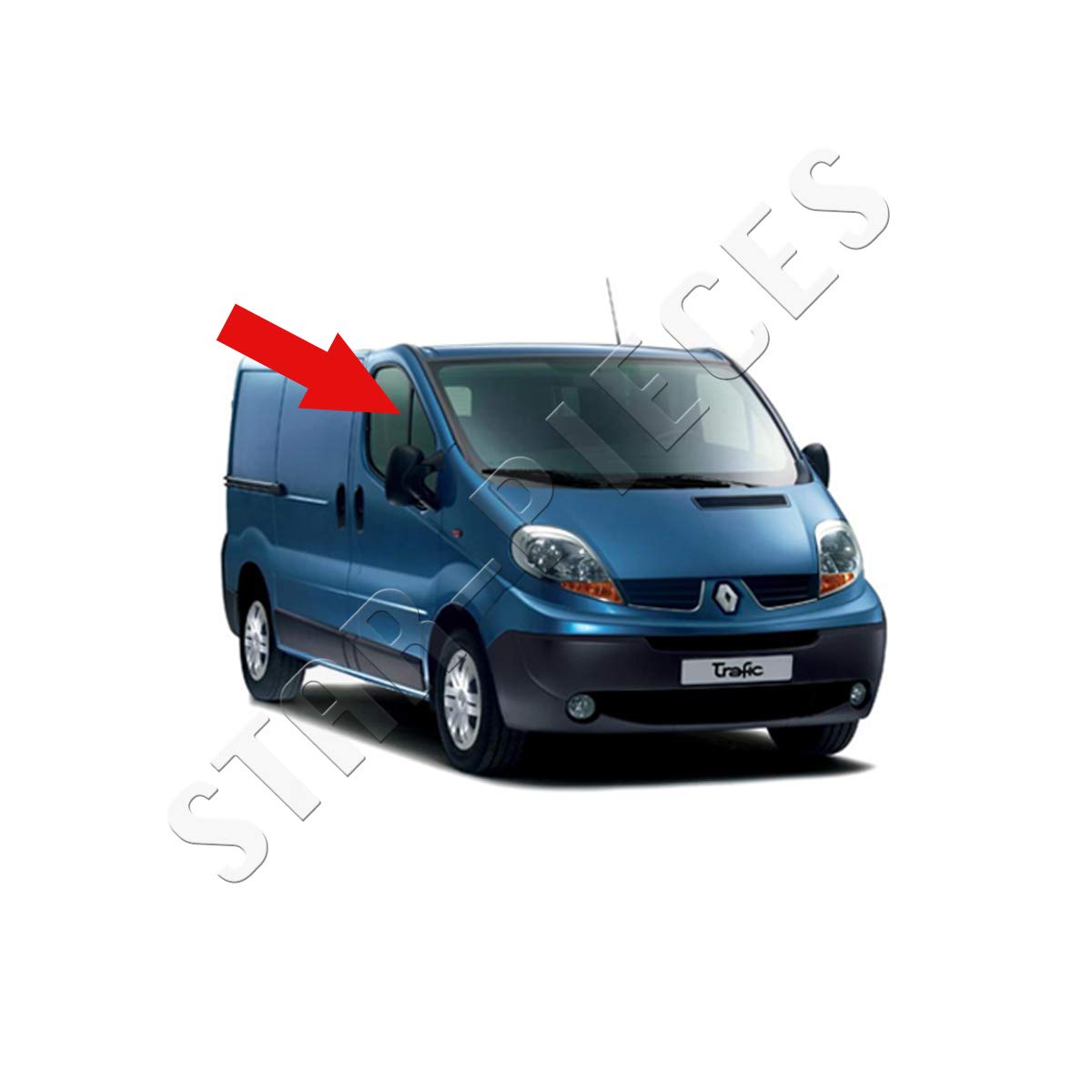 STARKIT PERFORMANCE Leve vitre compatible pour Trafic 2, Vivaro et Nissan Primastar (2001-2014) AVEC MOTEUR. AVANT DROIT (passager) 7700311821, 91165705