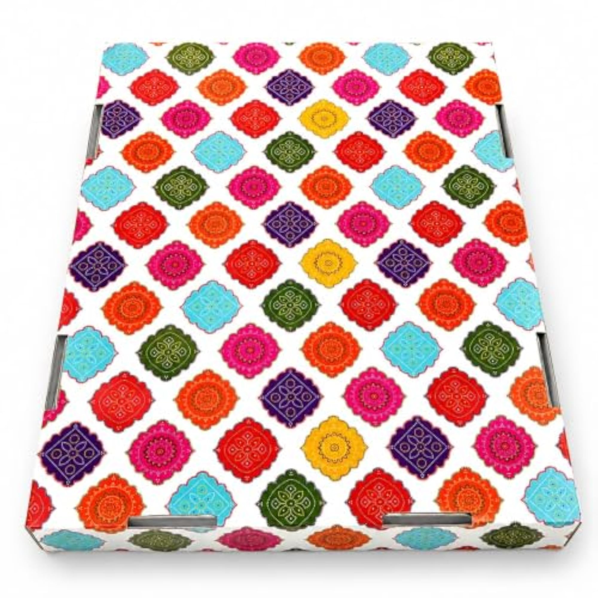 Decorative Tray with Colourful Mandala Print