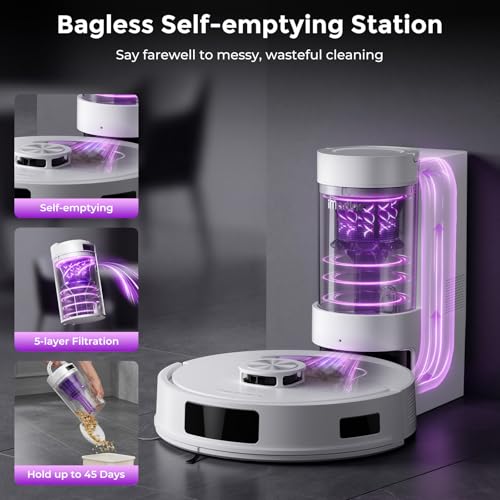 Robot Vacuum and Mop Combo with Self-Empty Base
