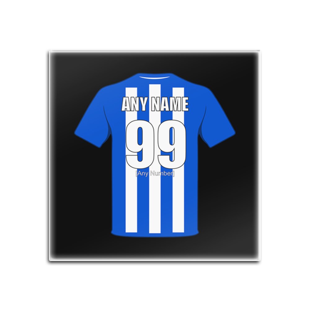 UNIGIFT Personalised Gift - Wigan Athletic Glass Square Coasters (Football Club Design Theme, Colour Options) - Any Name/Message on Your Unique Mat Pad - The Latics