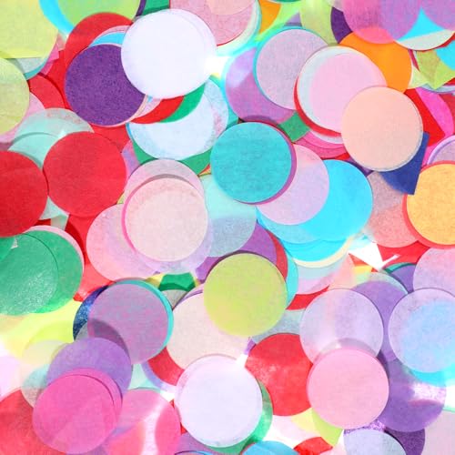 5000 Stück Konfetti Bunt 2.5cm Runde Konfetti Geburtstag Seidenpapier Bunt Papier Confetti für DIY-Bastelarbeiten Scrapbooking Geburtstag Hochzeit Jubiläum Party Festival Dekoration