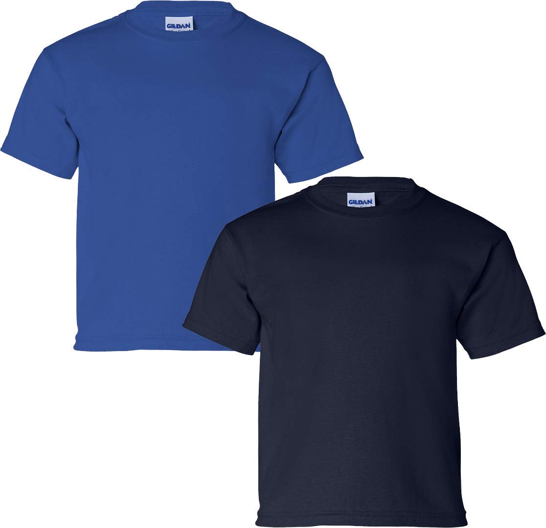 Gildan Kids' Ultra Cotton Youth T-Shirt, 2-Pack XS-Royal-Navy