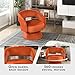 Lexicon 360 Degree Swivel Accent Chair Arm Chair, Modern Comfy Velvet Barrel Chair, Open Back Round Chair with Metal Swivel Base, Club Armchair for Living Room/Bedroom/Office, Orange