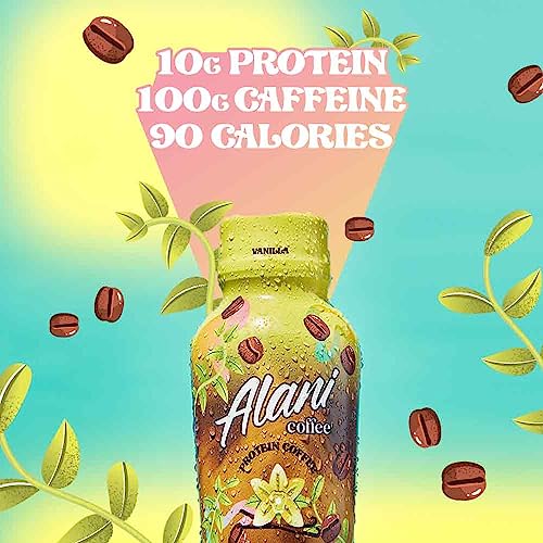 Alani Nu Protein Coffee, 100Mg Caffeine, 10G Protein, Naturally Flavored, Vanilla, Only 90 Calories Per 12 Fl Oz Bottle (Pack Of 12), Liquid #TOP3