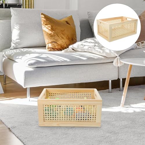 Panier de rangement en bois tissé Healeved pour stocker divers objets maison - 8