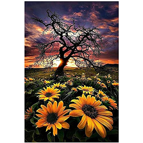 Peinture diamant arbre coucher de soleil cadeau créatif adulte et enfant