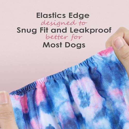 Image of wegreeco Washable Male Dog Belly Band (Stylish Pattern)- Pack of 3 - Washable Male Dog Belly Wrap, Dog Diapers Male (Tie-dye, Sky, Large)
