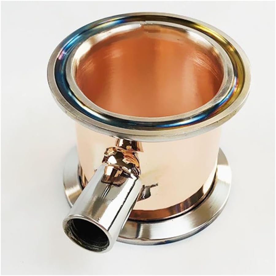 1PCS 2"(51mm) Flange OD 64mm Tri Clamp Copper Tube/Pipe With 1/4" Female Thread Thermometer Connector For Distillation (Color : With Thermometer)