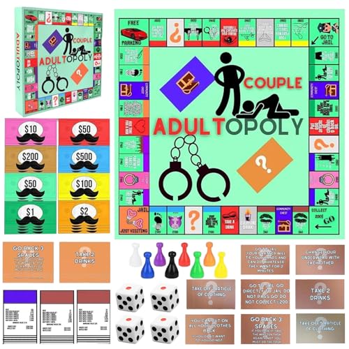 Axinyijia Adultopoly Board Game, Gioco di Coppia Monopoli per Adulti, Set di Giochi da Tavolo Adultopoly per le Coppie Riscaldare Sentimenti