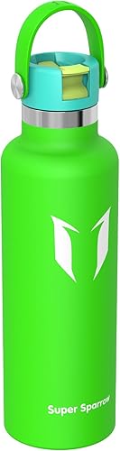 Miniatura 88 de Super Sparrow Botella de Agua Aislada - 17 Oz / 25 Oz / 34 Oz - Frasco FlipFlow de Boca Estándar - Libre de BPA, Botella a Prueba de Fugas - azul