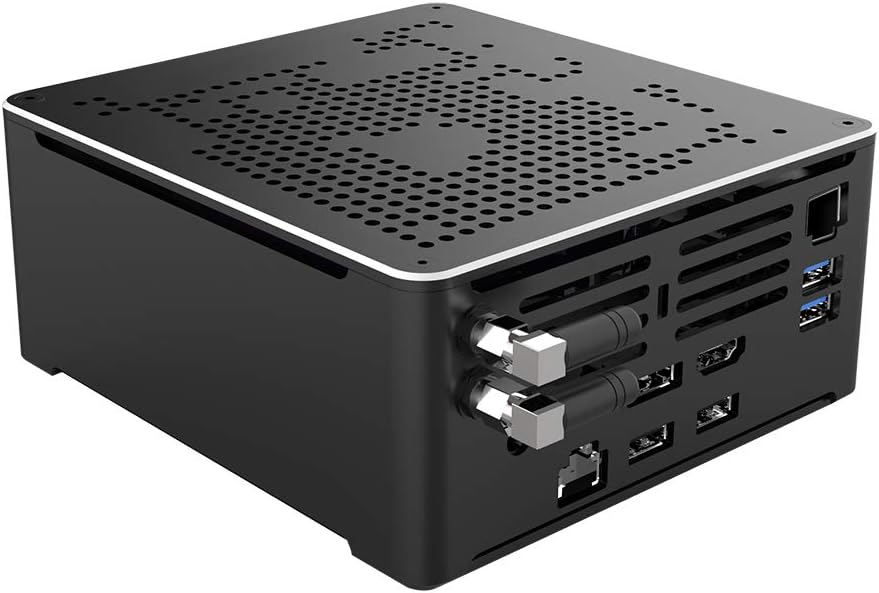 MINISFORUM MS-A1 Mini Workstation Barebone - Supports AMD AM5 CPU, 4x PCIe SSD, 2x 2.5G Ethernet, HDMI/DP/USB-C Output