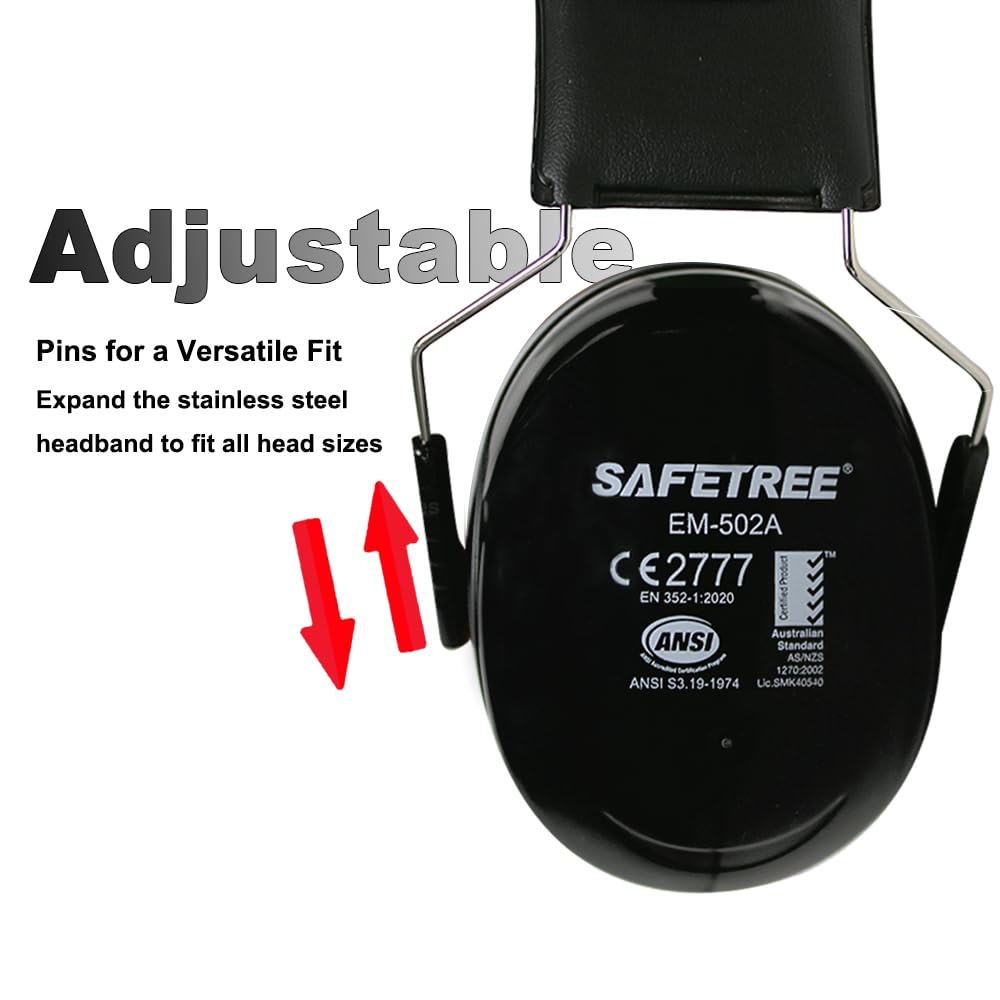Protección auditiva ajustable, SNR 34 dB, para adultos/niños, protección contra el ruido, para obras de construcción, jardinería, deportes de tiro, ferrosos