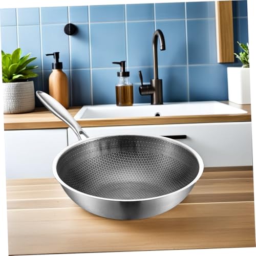 Wok Healifty de acero inoxidable antiadherente 2.21 lb miniatura 5