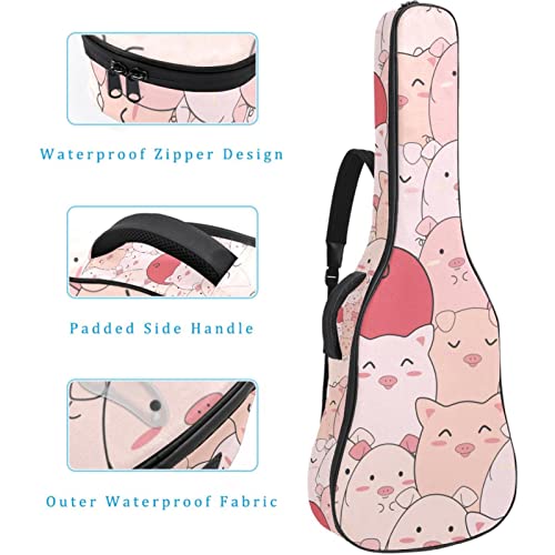 Étui de guitare rembourré imperméable Oxford avec bandoulière réglable Motif cochons mignons - Les Beatles, Paul McCartney, John Lennon, RIngo Starr, George Harrison Étui de guitare rembourré imperméable Oxford avec bandoulière réglable Motif cochons mignons – Image 5