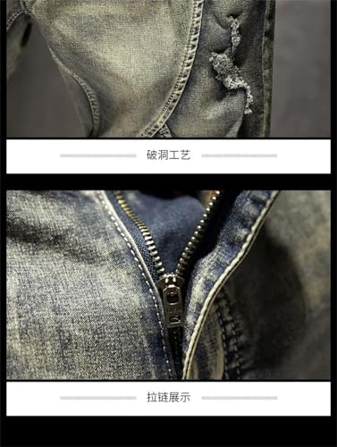 Men's Summer Jeans Holes Designer Trendy Straight Plus Size Denim Trousers Pants4