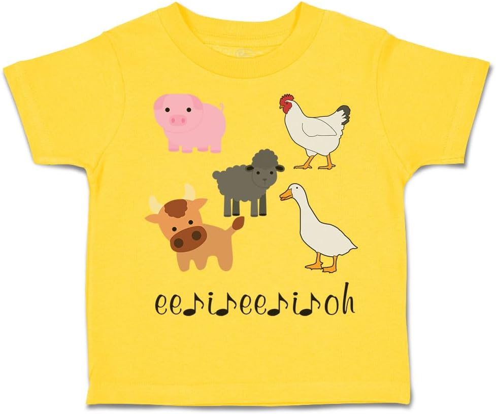 Toddler T-Shirt Barnyard Animals Ee Ii Oh Music Farm Cotton Farm Animals Clothes
