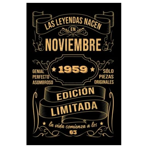 Cumpleaños Vintage Leyendas Nacen en Noviembre 1959: Regalo de 63 cumpleaños para mujeres y hombres, regalo de 63 cumpleaños para él/ella, Cuaderno Diario | regalos de noviembre