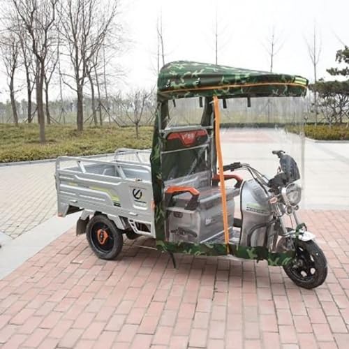 Toldo para cuadro de triciclo eléctrico contra roturas por viento y lluvia