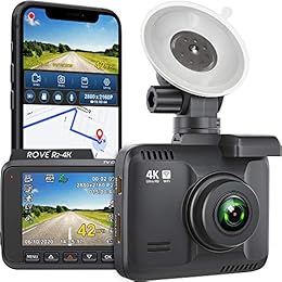 Rove R2-4K Dash Cam Built in WiFi GPS Car Dashboard Camera Recorder with UHD 2160P, 2.4" LCD, 150° Wide Angle, WDR, Night Vision