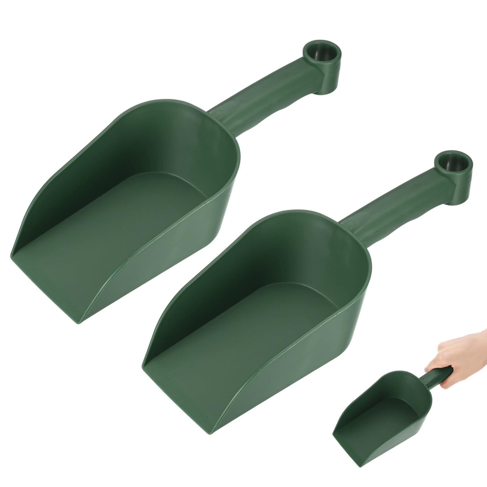 M METERXITY 2-Pack Garden Shovel Trowel Hand Shovels, 28.5cm/11.22 Inch Plastic Gardening Tools for Digging, Transplanting, Soil Loosening and Planting, Ergonomic Handle [Dark Green]