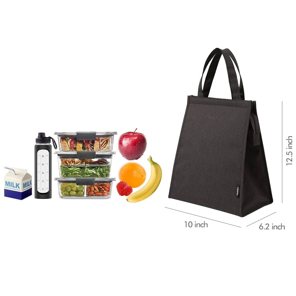 Amazon.com: Black Lunch Bag for Men - Lunch Bag with Zipper