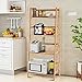 COSTWAY 47.5'' Bamboo Ladder Shelf, Multifunctional Plant Flower Display Stand, Storage Rack, Bookcase Bookshelf Natural (4 Tier)