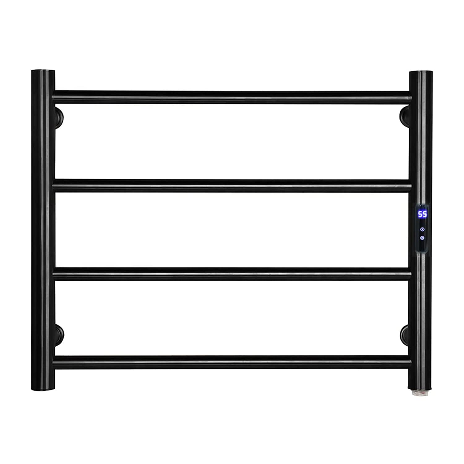 Scaldasalviette con Timer, scaldasalviette Elettrico da Parete in Acciaio Inox, a Risparmio energetico, 58 W, scaldasalviette a 4 Barre, per Bagno