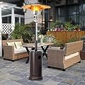 ZIOTHUM 48000 BTU Tall Stand Up Standing Lamp Heater Patio Heater Outdoor Freestanding Space Heater Stainless Steel Waterproof Propane Gas with Wheels Cover for Patio