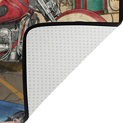 Welllee Area Rug,Vintage Route 66 Floor Rug Non-Slip Doormat For Living Dining Dorm Room Bedroom Decor 31X20 Inch #TOP2