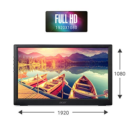 Image of acer PM141Q biux 13.3 inch Full HD (1920 x 1080) IPS Portable Monitor Ultra Slim Portable Design 1 x USB 3.1 Type-C Port & 1 x Mini HDMI (USB Type-C and Mini HDMI Cable Included)