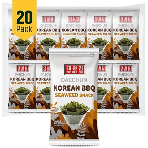 CHOI's 1 Korean BBQ Seaweed Snacks/ (20 Pack) / Product of Korea/Kimbap, Gimbap, Keto, Gluten Free, Full of Fiber, Vitamin, Mineral, High protein snack, Omega 3's. Cover