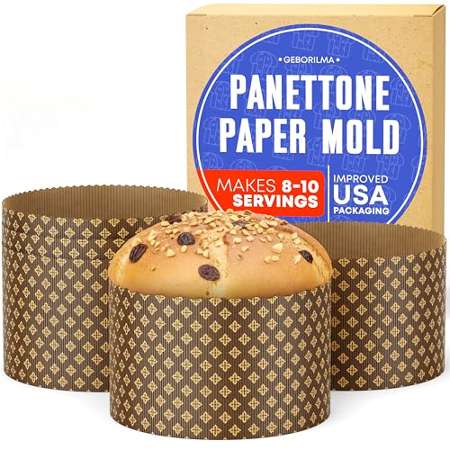 Durable Panettone Paper Mold Extra Large - 40 Oz Disposable Panettone Pan For Cake And Bread - 7 In Panettone Molds For Baking 1 Kg - Easter Bread Paper Mold Paska 3 Pack