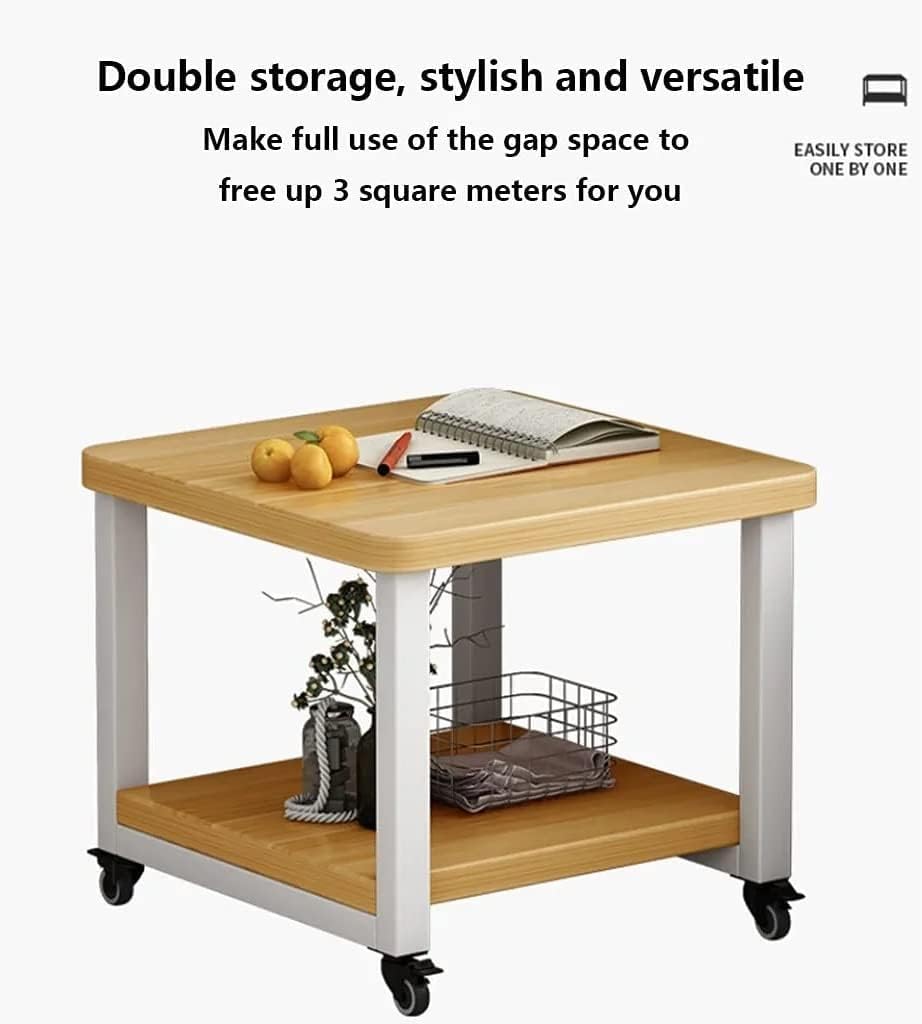 Regal für Drucker 2-stufiger Druckerständer Auf Rollen, Rollender Druckerwagen Unter Dem Schreibtisch, Druckertisch, Druckerregal Druckerhalter(C,50 * 40 * 50cm)