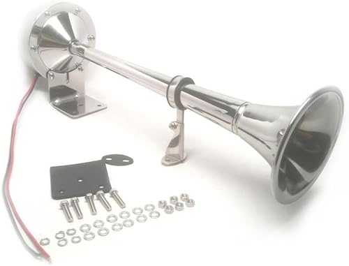Miniatura 6 de PactradeMarine Boat Auto - Juego completo de cuerno de trompeta individual de acero inoxidable, 12 V
