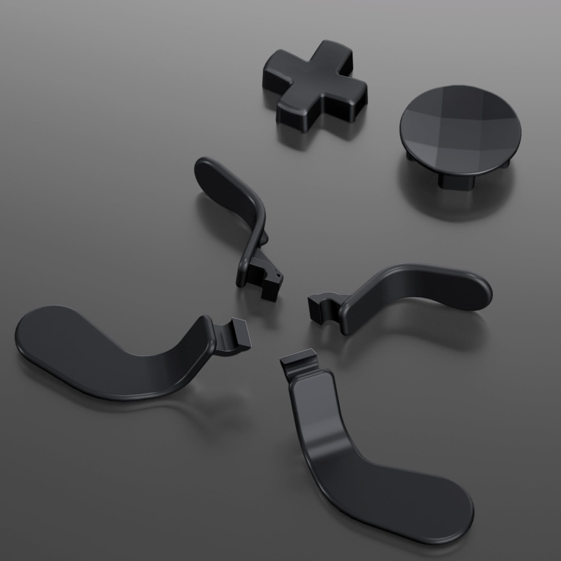 eXtremeRate 6 in 1 Dpad Paddles per Xbox Elite Series 2 Controller,Levette Posteriori Tasti Direzionali Pulsanti Metallo Ricambio per Xbox Elite V1/Series 2 Core Joystick-Nero