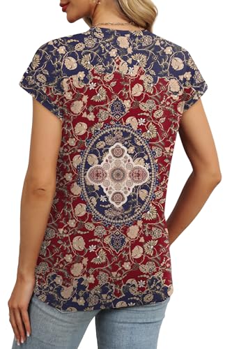 Image of Alaroo Womens Summer Tops Short Sleeve Shirts Crew Neck Cute Trendy Tunic Blouses (S-3XL)