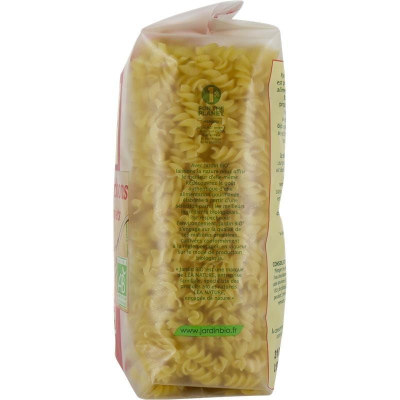 Jardin Bio Fusilli Cuisson 3 Minutes Bio 500G - Pâtes Bio Artisanales 100% française, Allergènes : Sans OGM, ni huile de palme - Marque française JARDIN BIO ETIC - Alimentation bio. - Le Lot De 4