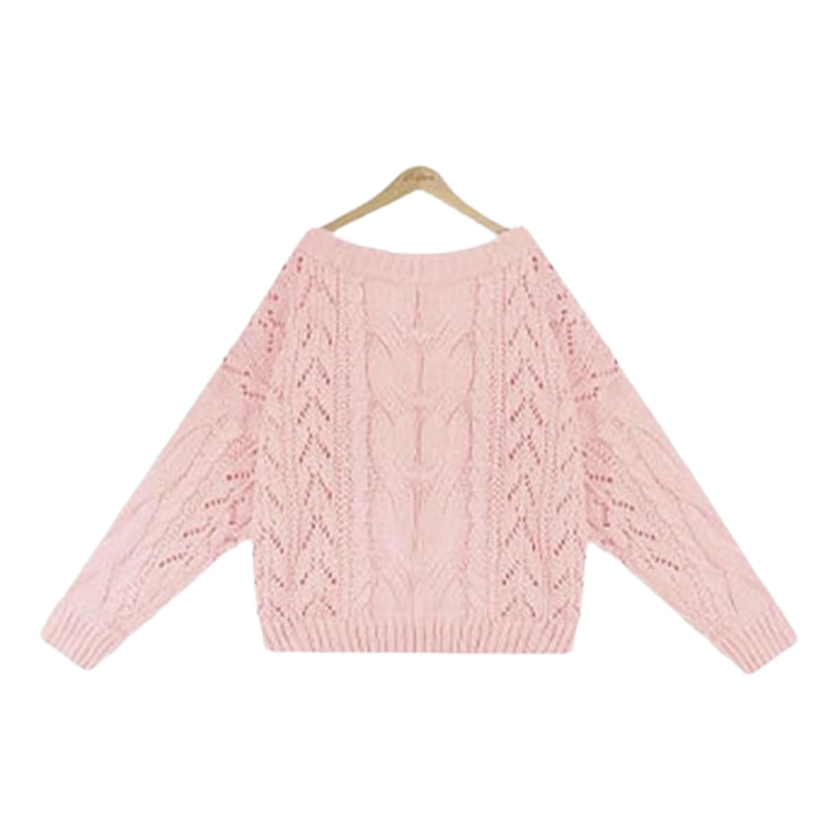 Maglione da Donna Pullover Ampio Donna, Design con Spalle Scoperte, Lavorato A Trecce -Bianco-m