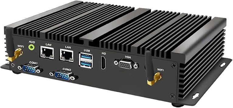 msecore Mini Fanless PC with Celeron 2955U, 16G RAM 256G SSD, Support 4G Module Dual LAN, 1*HDMI 1*VGA Dual Display, 2*COM RS232, Wi-Fi, Industrial Computer with Windows 10 Pro