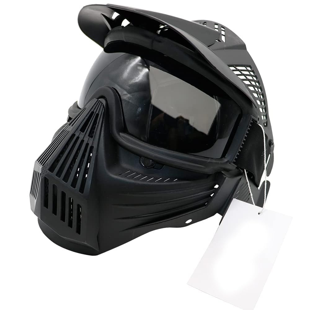 THE WHITE SHOP Paintball Mask, Airsoft Mask Tactical Masks Full Face Gear with Goggles Impact Resistant for Hunting CS Survival Games Halloween Cosplay and Outdoor Activities (BLACK)