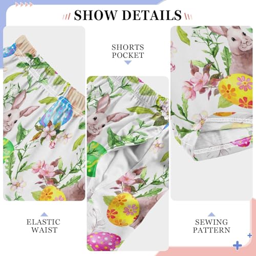 ZZXXB Bunny Egg Happy Easter Boys Long Pants Soft Trousers Elastic Waist Kids Lounge Bottoms with Pockets S-XL4