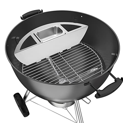 Onlyfire Kugelsmoker für Weber 57cm Kugelgrills, Räucherbox,Räuchern Edelstahl mit Wasserschale, Smoker Box für Ø 57cm Kugelgrills und Holzkohlegrills,Langsames Rauchen/Barbecue-Geschmack