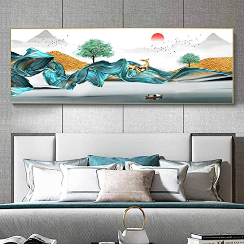Toile paysage art affiche paysage nordique pour salon moderne