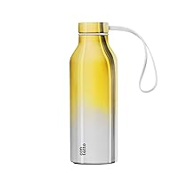 con-tatto Bottle Bottiglia termica con 3 Pareti in Acciaio e Rame – Bevande fredde per 25 ore e calde per 15 ore – Fascia e Tappo Sport Lid inclusi! (Gold Ombre)