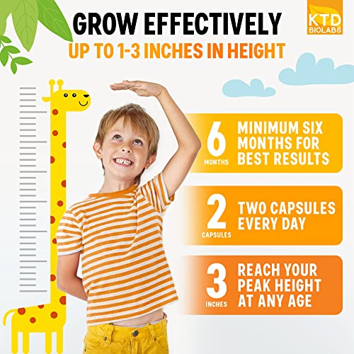 Ktd Biolabs Height Growth Maximizer - Natural Height Booster Teen Vitamins - Made In Usa - Growth Pills To Reach Height & Grow Taller At Any Age - Height Increase Pills For Adults & Kids Growth #TOP4