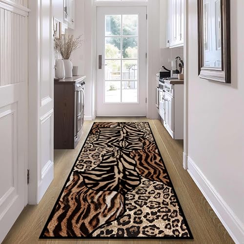 Tapete corredor animal print 2.6x10ft antideslizante lavable miniatura 4