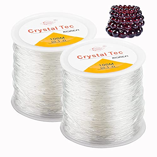 Crystal Elastic Beading Thread, 2PCS 1.0mm Elastic Bracelet String