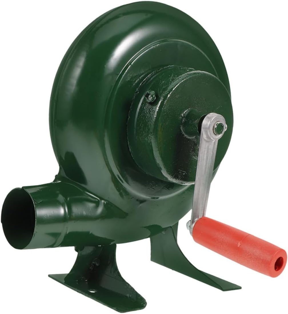 POPETPOP Hand Crank Fire Blower for Outdoor Barbecue Portable Air Blower Tool for Camping and Grilling Manual BBQ Fan High Airflow for Efficient Fire Ignition