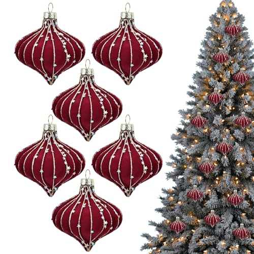 6 Stück Weihnachtskugeln Samt Baumschmuck Christbaumkugeln...